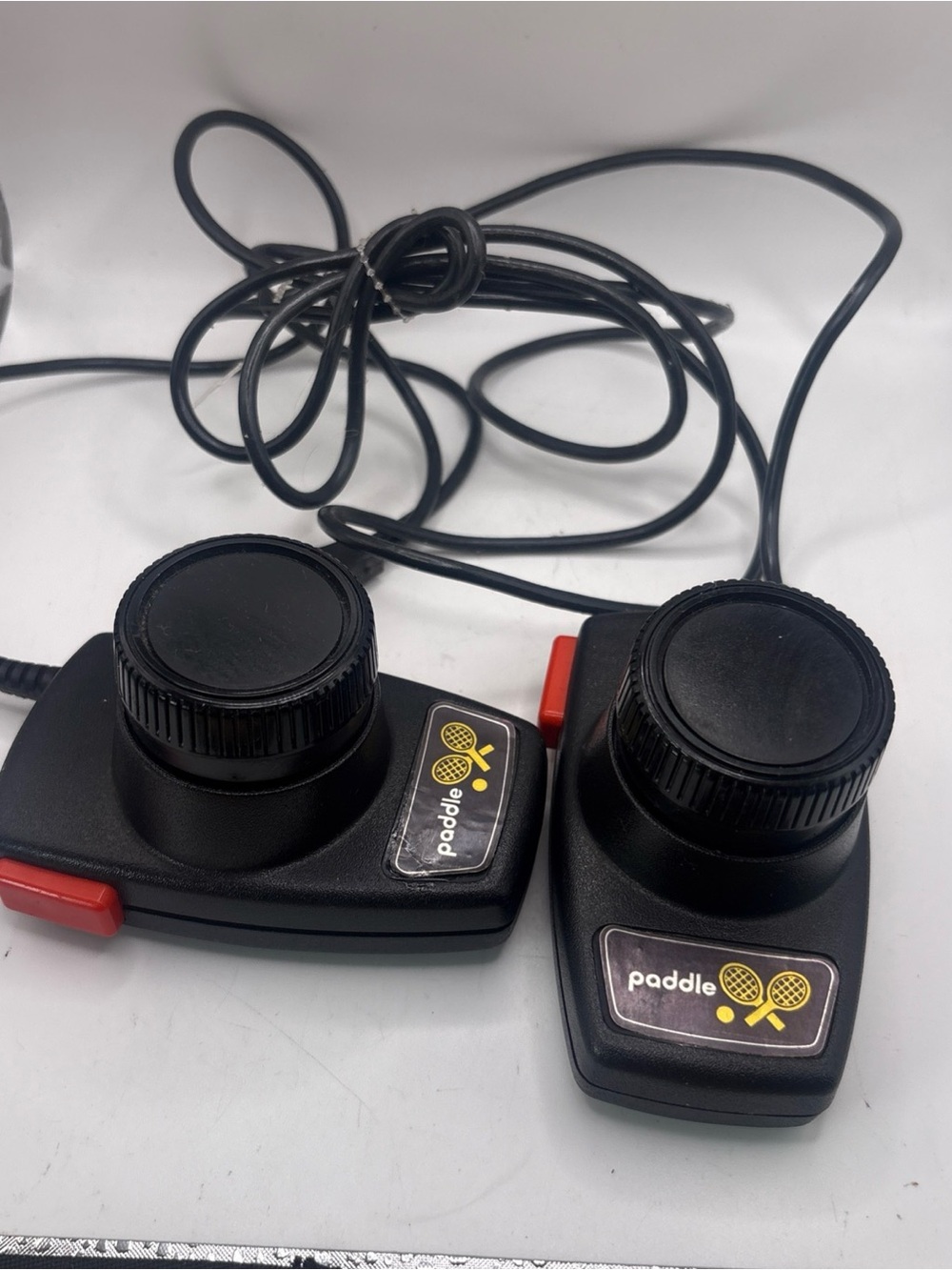Vintage Original Atari 2600 Video Game Paddle Controllers x2